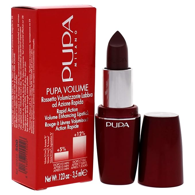 Pupa Milano Volume - Plumping, Hydrating Cream Formula Lipsticks - Lasting Color That Stays On Lips All Day Long - Lustrous, Flattering Shades For All Skin Complexions - 500 Chocolate - 0.123 Oz