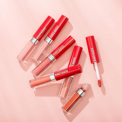 6 Pcs Matte Liquid Lipstick Makeup Set, Non-Stick Cup Long-Lasting Wear Not Fade Waterproof Nude Red Velvet Lip Gloss Beauty Cosmetics Set