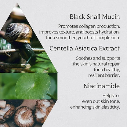 MIZON Black Snail All In One Cream Intensive Korean Skin Care Facial Moisturizing Snail Mucin Extract Travel Size (1.18 fl oz)