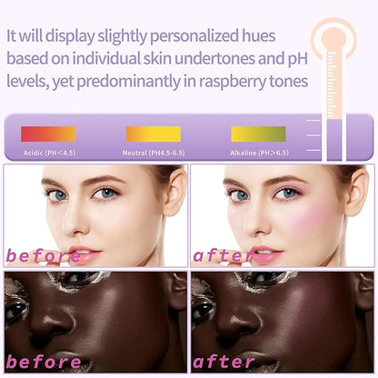 Color Changing Blush Black Cream Blush for Cheeks Raspberry Color