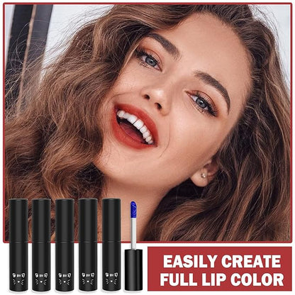 AWCCXMYM 5Pcs Peel Off Lip Stain Lip Tint Matte Lipstick Nude Lip Gloss Long Lasting Waterproof Up To 24 Hours Non Stick Cup Non Fade Liquid Lipstick Lip Tint Stain Makeup Set