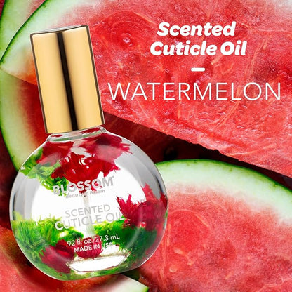 Blossom Cuticle Oil for Nails, Hydrating, Moisturizing, Scented Nail Oil Cuticle Care, Infused with Real Flowers, Made in USA, 0.92 fl. oz, Watermelon