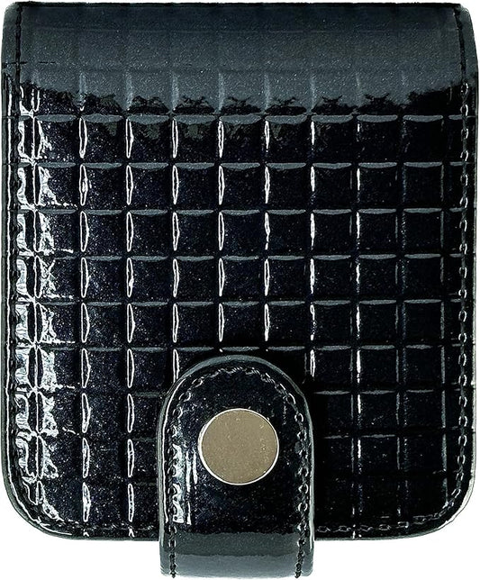 Cockatoo Leather Lipstick Case with Mirror, Women's Portable Lipstick Pouch Travel Cosmetic Bag Can Be Put in Wallet Mini Cosmetic Bag Lipstick Pouch (Drak Green)