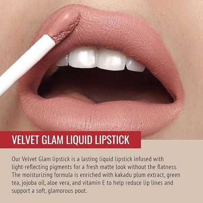 Runway Rogue Velvet Glam Liquid Lipstick, Almost-Matte Soft Nude Lipstick with a Touch of Blush, ‘Minimalist’