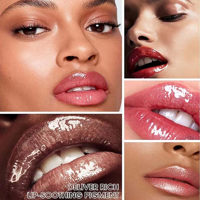 Nude Brown Lip Gloss Lip Plumper Gloss Tinted Glitter Lipgloss Lip Oil Teens Moisturizing Lipstick Lip Balm High Shine And Vegan Plumping Lip Gloss For Women Girls Long-Lasting Dry Lip Care (02)