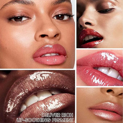 Nude Brown Lip Gloss Lip Plumper Gloss Tinted Glitter Lipgloss Lip Oil Teens Moisturizing Lipstick Lip Balm High Shine And Vegan Plumping Lip Gloss For Women Girls Long-Lasting Dry Lip Care (02)