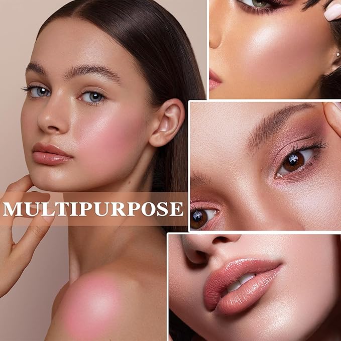 3P Cream Blush Stick with Brush,Waterproof Multi Cream Makeup F256