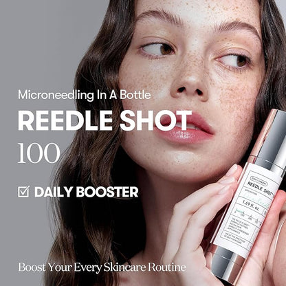 VT COSMETICS Reedle Shot 100 Duo Set with Collagen & Retinol Reedle Shot Pouch (Gift) – Exosome Microneedling Serum, Exfoliating, Soft & Glass Skin, Korean Skincare (1.69 fl. oz x2 / 0.06 fl. oz x6)