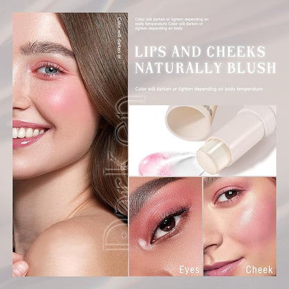 Color Changing Blush Stick for Cheeks Makeup,Clear Blush Natural Lightweight