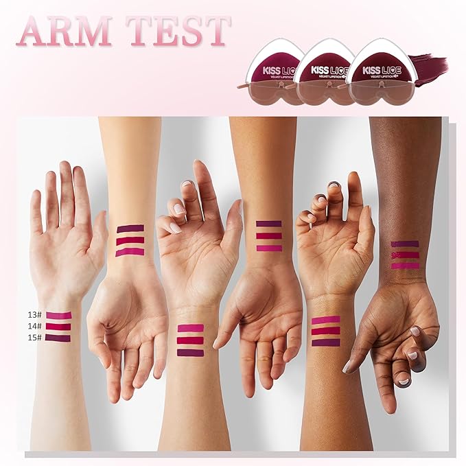 Pink Purple Dark Burgundy Brown Matte Velvet Lipstick for Women-3 Colors Long-Wear Non Stick Cup Heart Shape Lazy Lipstick Set, Waterproof High Pigmented 24H Lip Stick Makeup for Lazy People -Set 5
