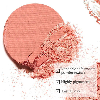 Boobeen Single Color Blush Face Blush Palette Matte Easily, Lightweight