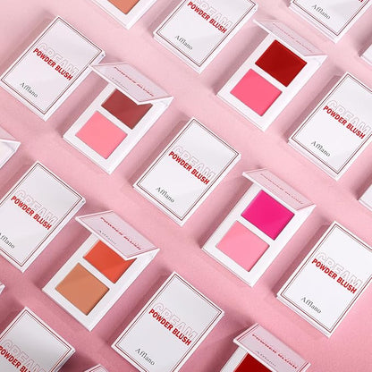 Red Cream Blush for Cheeks, Ultra Pigmented Silky Blush (02#)