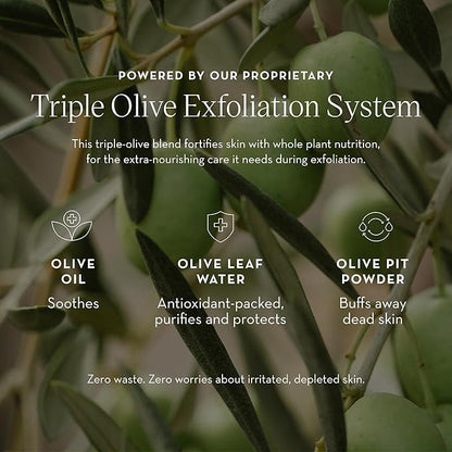 Furtuna Skin Triple Action Exfoliator - Olive-Infused Facial Scrub, Smooths, All Skin Types, Vegan, 80ml