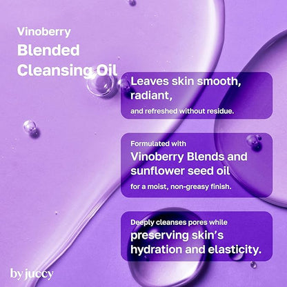 By Juccy Vinoberry Blended Cleansing OilㅣDeep Pore Cleansing, Makeup Remover for All Skin TypesㅣSunflower Seed & Grape Seed Oil, Vinoberry Blends| Korean cleansing oil, Korean Skincare 5.07 Fl oz