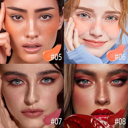 Liquid Blush for Cheeks, Soft Cream Blush with ELEGANT-Deep Rose