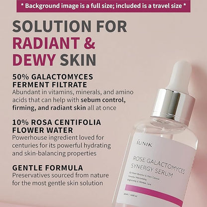 iUNIK Tea Tree Relief Serum & Daily Serum Trial Kit Rose Galactomyces Synergy Serum, Tea Tree Relief Serum, Propolis Vitamin Synergy Serum Mini Travel Kit Serum Ampoule Vegan Korean Skincare