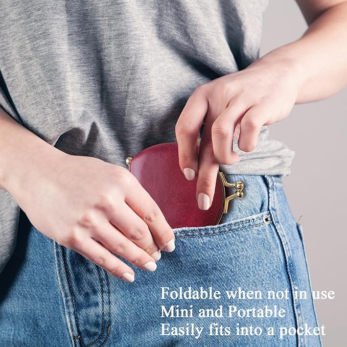 Leather Lipstick Pouch Mini Cosmetic Bag with Mirror Bag