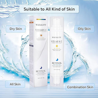 Under Eye Cream Dark Circles, Under Eye Skin Treatment Cream Reduces Puffiness, Fine Lines, Wrinkles and Eye Bags, Day & Night Brightening, Moisturizing & Firming Eye Serum with Vitamin C & Retinol