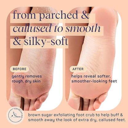 SpaLife Beauty Brown Sugar Foot Scrub – Exfoliating Foot Treatment for Dryness & Roughness – Sugar Scrub for Feet – Made with Shea Butter & Sweet Almond Oil to Soften & Smooth Skin