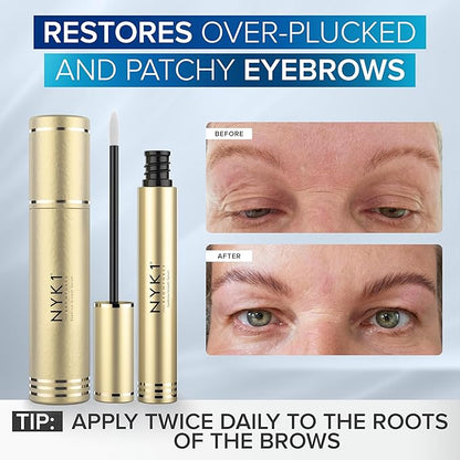 NYK1 CONCENTRATED Eyebrow Growth Serum For Thicker Brows (XL - 8ml) BrowForce Eyebrow Serum To Grow Brows Fuller Thicker Natural Eye Brow - Advanced Brow Growth Serums Formula For Eyebrows Regrowth