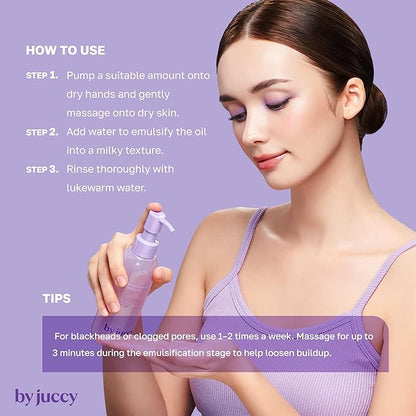 By Juccy Vinoberry Blended Cleansing OilㅣDeep Pore Cleansing, Makeup Remover for All Skin TypesㅣSunflower Seed & Grape Seed Oil, Vinoberry Blends| Korean cleansing oil, Korean Skincare 5.07 Fl oz