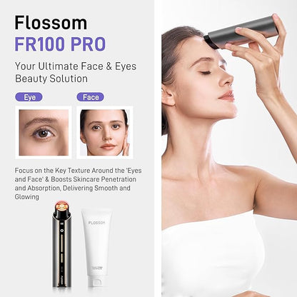FLOSSOM FR100 PRO Facial Beauty Device with Moisturzing Gel - 3 in 1 Skin Firming, Smoothing and Absorption Boosting Professional Home Beauty Device