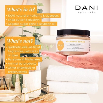 Naturals Sugar Scrub - Gently exfoliates with organic cane sugar, leaving skin soft and radiant. Infused with grapefruit and ginger, it deeply moisturizes. 14 oz