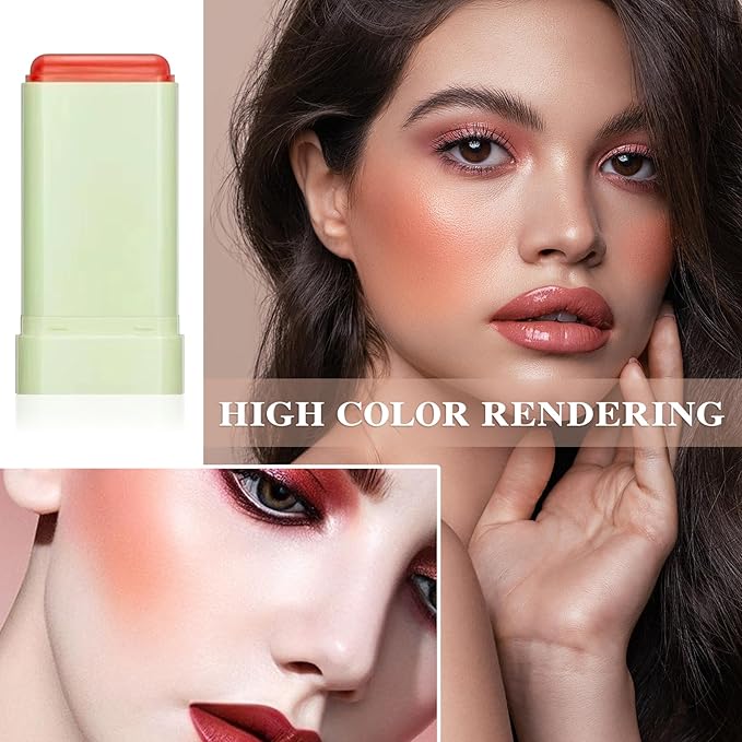 Cream Blush Stick with Brush, Waterproof Opaque Pink 1.0 Count