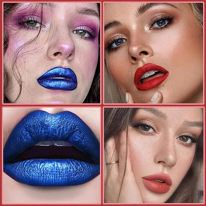 AWCCXMYM 5Pcs Peel Off Lip Stain Lip Tint Matte Lipstick Nude Lip Gloss Long Lasting Waterproof Up To 24 Hours Non Stick Cup Non Fade Liquid Lipstick Lip Tint Stain Makeup Set