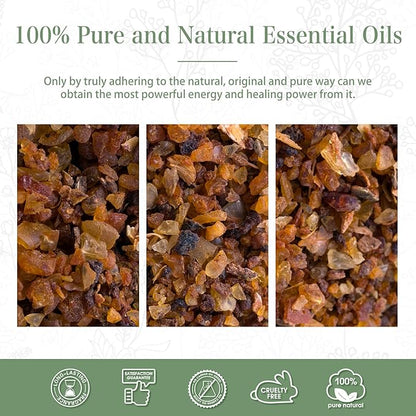 Myrrh 3.38fl.oz Essential Oil, PHATOIL Pure Aromatherapy Oils for Diffuser, Humidifier, Perfect for DIY Soap, Candle, Bath Bombs Making(100ml)