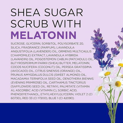 Dr Teal's Shea Sugar Sleep Scrub, with Melatonin, Lavender, & Essential Oils, 19oz (Pack of 3)