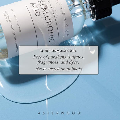Asterwood Hyaluronic Acid Serum 1 oz + Hyaluronic Acid Cleansing Soap 3.5 oz