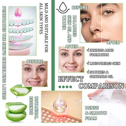 10Pcs Skin Care Kit,Skincare Gift Set with Facial Cleanser,Toner,Serum,Eye Cream, Face Cream,Exfoliating Gel,Sleeping Lip Mask & 3 Pcs Aloe Vera Mask Kit for Women
