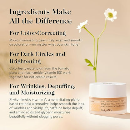 goop Beauty Vitamin C Eye Cream and Cream Blush Bundle | 0.5 oz Brightening Eye Cream for Dark Circles & Puffy Eyes | 0.5 oz Soft Fuchsia Cream Blush for a Sheer Pop of Color on Lips & Cheeks