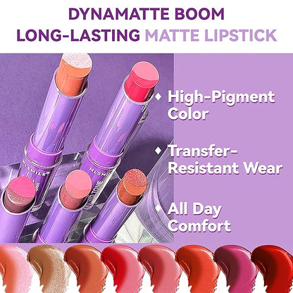 Glitter Lipstick 2 In 1 Two Tone Lipsticks, 18H Waterproof Long Lasting Sparkling Shimmer Metallic Glitter Lip Gloss, Shiny Matte Lip,Bold Glimmer Glow Lip Gloss for Women Christmas Lip Makeup (#02)