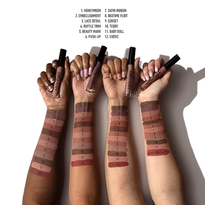 NYX PROFESSIONAL MAKEUP Lip Lingerie Matte Liquid Lipstick - Teddy (Warm Rich Brown)