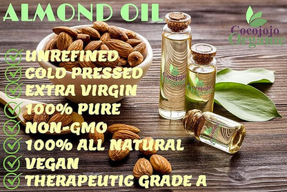 Dr Joe Lab Bitter Almond Oil - 8 oz Pure, Cold Pressed, Non-GMO, Vegan, Extra Virgin, All Natural, Perfect for Body, Hair, Skin, Nails, Facial Hair, Lashes, Eyebrows - Packaging May Vary