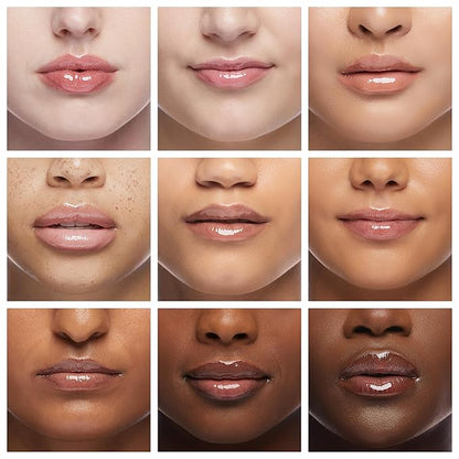 Hydrating Lip Glow Oil, Moisturizing Lip Gloss, Plumping Lip Oil, Non-Sticky Long Lasting Lip Oil Gloss, Transparent Lip Oil Tinted, Reduce lip lines (Brown(#020))