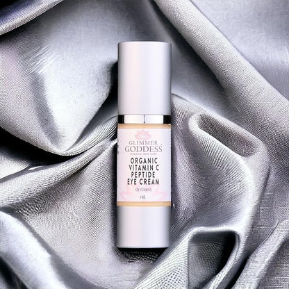 Glimmer Goddess Organic Peptide Eye Serum with Vitamin C – Hydrating & Revitalizing, 1 oz