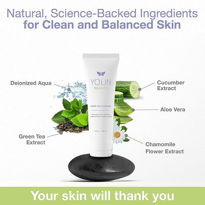 YOUN Beauty 2 Minutes 5 Years Younger Skin Care System by Dr. Anthony Youn – Anti-Aging Skincare Set: Vitamin C Serum, 2.5% Retinol Moisturizer, Green Tea Facial Cleanser & Wash-Off Exfoliating Cream