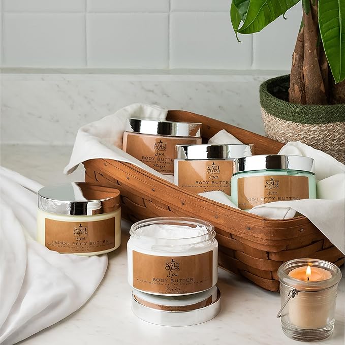 Salt Cellar Spa Mango Body Butter for Women, Made with Dead Sea Minerals, Shea Butter and Plant Extracts, Luxurious Skin Rejuvenation and Moisturization, Made in Israel, Cruelty-Free, Paraben Free