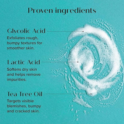 Medix 20% Glycolic Acid Booster + Exfoliating Body Wash Cleanser Skin Care 2PC Set | AHA Exfoliant Cleanser + Body Serum Both Refine + Soften Dead Dry Skin, Bumps, Wrinkles, & Fine Lines, Bundle