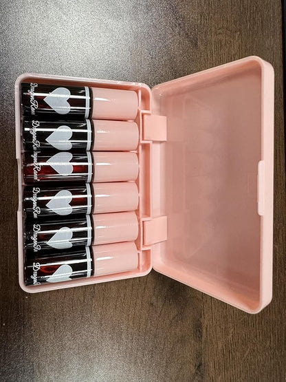 6 Colors Lip Tint Stain Set, Korean Lip Gloss Lip Tint Stain Plumping Mini Liquid Lipstick, Multi-use Lip and Cheek Tint, Long lasting High Pigment, Liquid Blush Waterproof Tinted Lip Gloss
